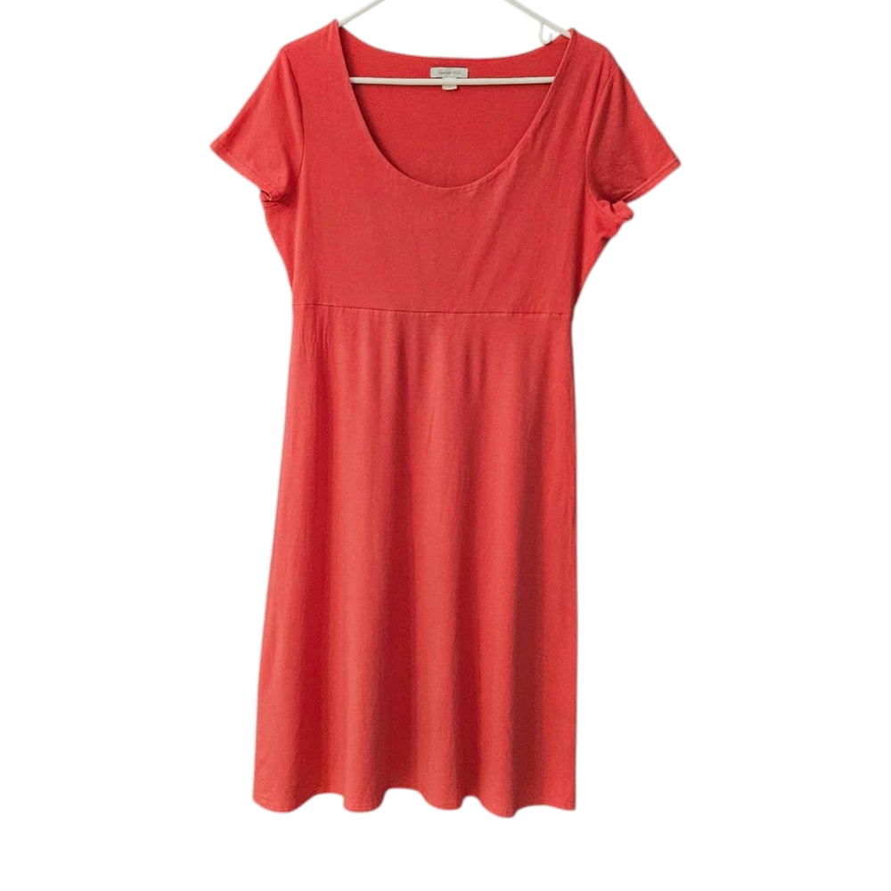 Garnet Hill Women's Short Sleeve A-Line Dress Size M Red Tone